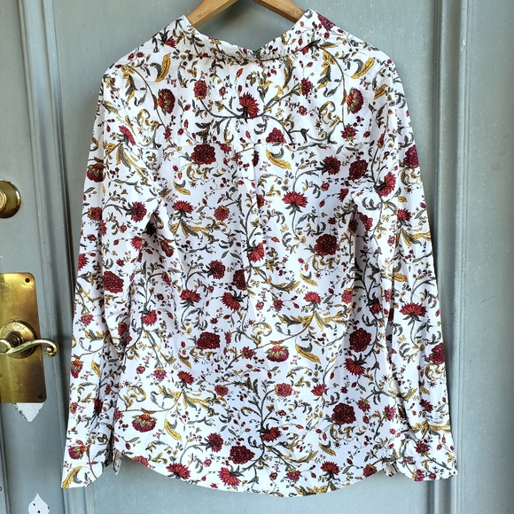VTG Charter Club floral cotton long sleeve shirt 10 - Picture 7 of 8